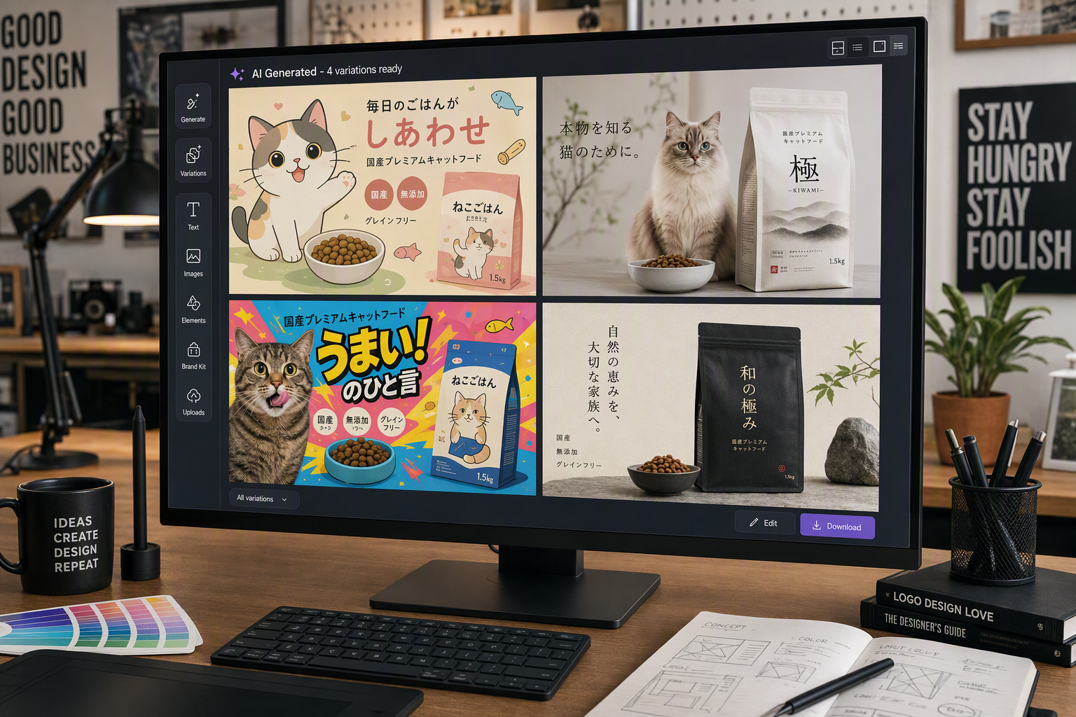AI が複数のデザインを生成